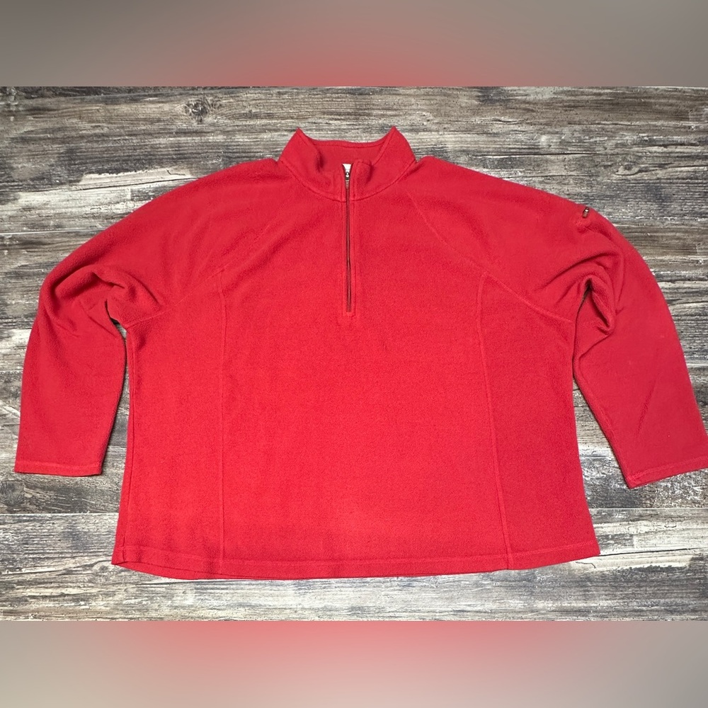 L.L.Bean Fleece Quarter Zip Pullover Women’s 3X Plus Red - GUC